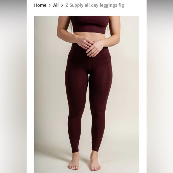 NWT Z supply all day active leggings in FIG size S - Picture 1 of 8